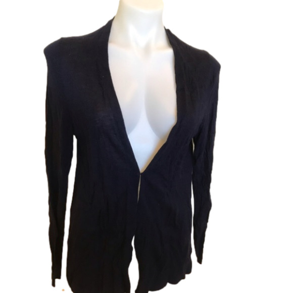 Anne Klein Black White Long Sleeve Lightweight Cardigan - Picture 1 of 5